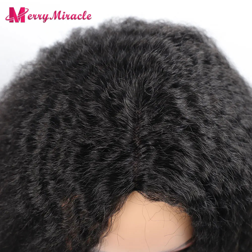 Long Kinky Curly Ombre Color Synthetic Wigs for Black Women Black Blonde Ginger White Hair Afro Kinky Curly Synthetic Hair Wigs