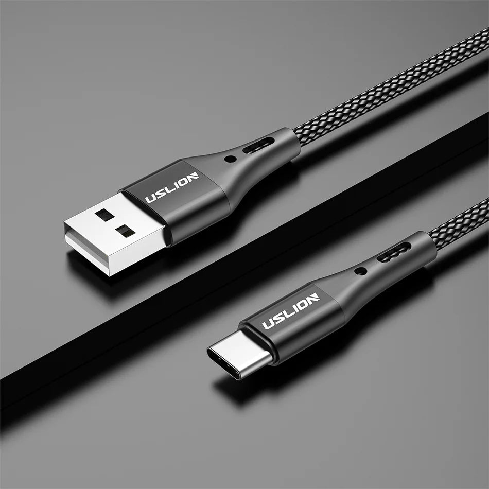 USLION 5A USB Type C Data Cable For Samsung S10 S20 Xiaomi Mi 11 Type C Cable USB C Charger Fast Charging Mobile Phone Chargers