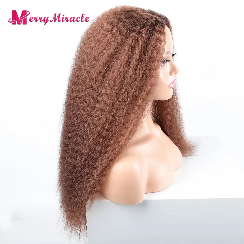 Long Kinky Curly Ombre Color Synthetic Wigs for Black Women Black Blonde Ginger White Hair Afro Kinky Curly Synthetic Hair Wigs