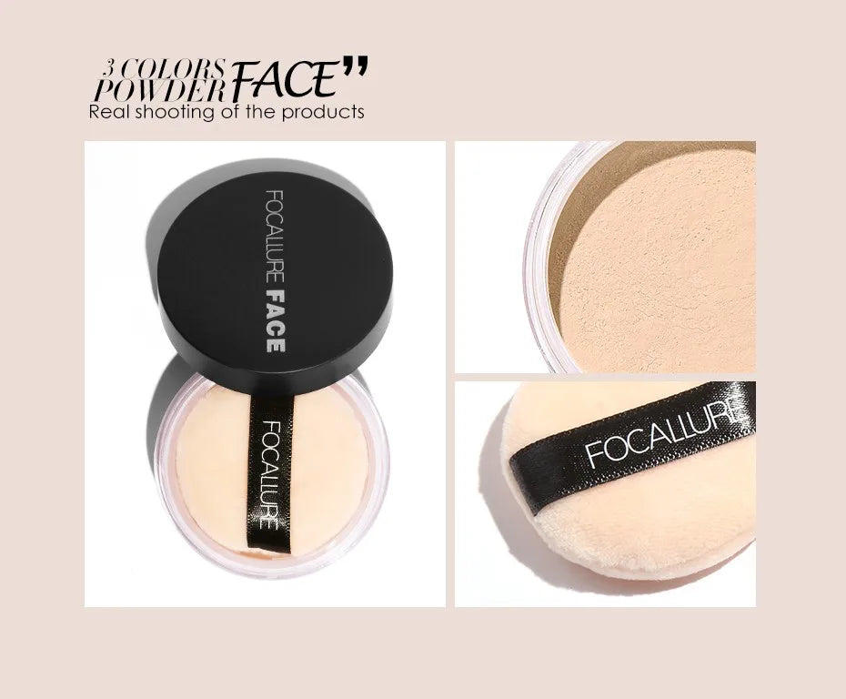 FOCALLURE Face Powder Waterproof Long-lasting 9 Colors Oil-control Matte Translucent Makeup Setting Powder Women Cosmetics