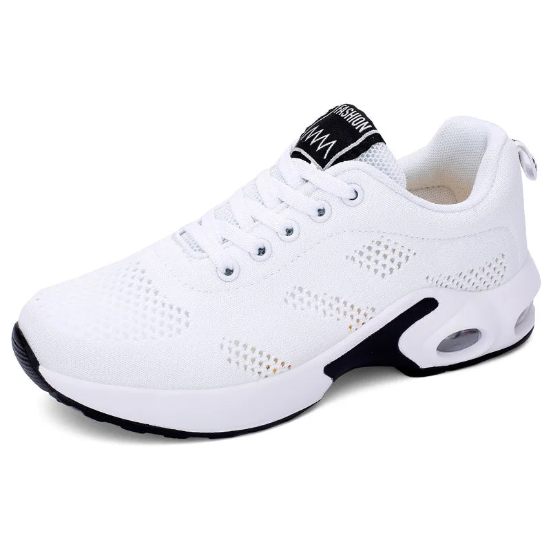 Fashion Women Lightweight Sneakers Running Shoes Outdoor Sports Shoes Breathable Mesh Comfort Running Shoes Air Cushion Lace Up