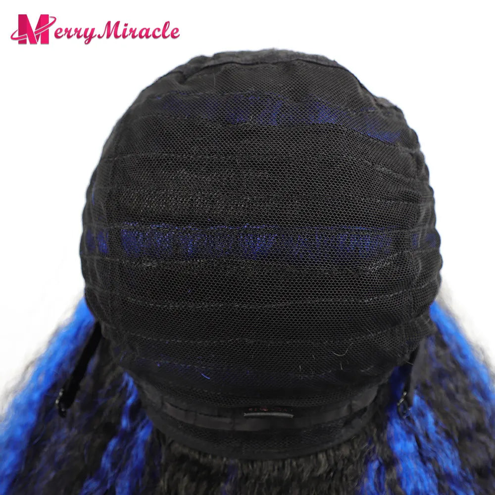 Long Kinky Curly Ombre Color Synthetic Wigs for Black Women Black Blonde Ginger White Hair Afro Kinky Curly Synthetic Hair Wigs
