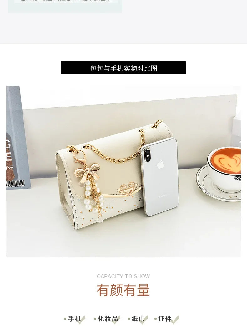 Women Diamonds Shoulder Bags Rhinestone Handbag PU Leather Flap Bag Female Large Capacity Casual Crossobdy Clutch Bag Fashion