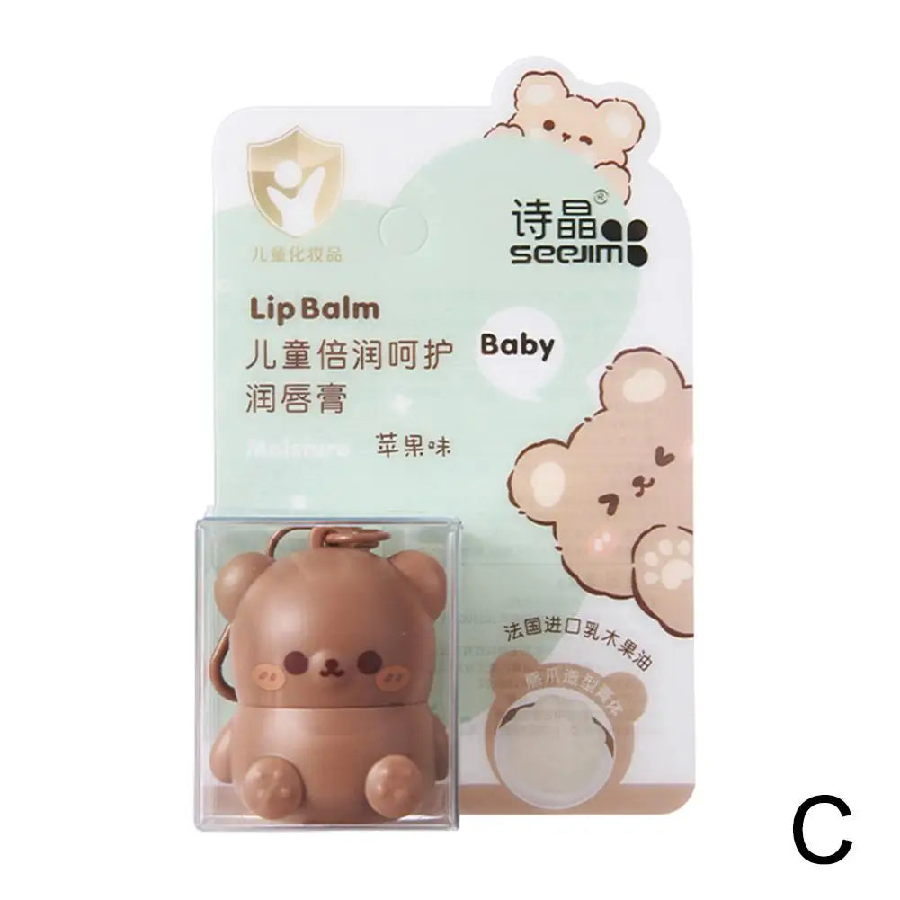 Children Fruity Lip Balm Moisturizing Anti-Dry  Anti Crack Lip Balm Baby Available Lip Care Cute Little Bear Lipstick Skin Care
