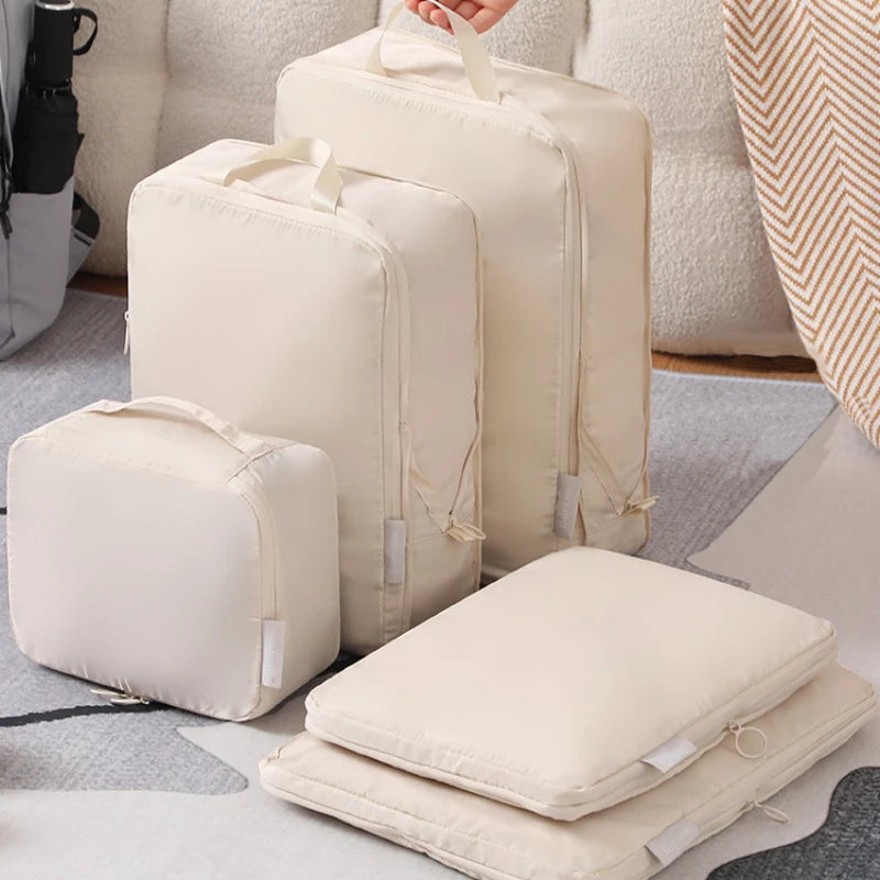 New 6-Piece Travel Storage Bag Compression Luggage Storage Bag Compression Packaging Cube