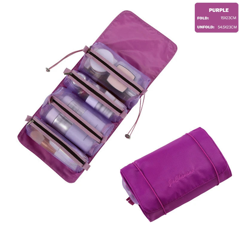 4PCS In 1 Travel Separable Cosmetic Bag Women Mesh Make Up Bags Beautician Toiletry Makeup Brushes Lipstick Storage Organizer