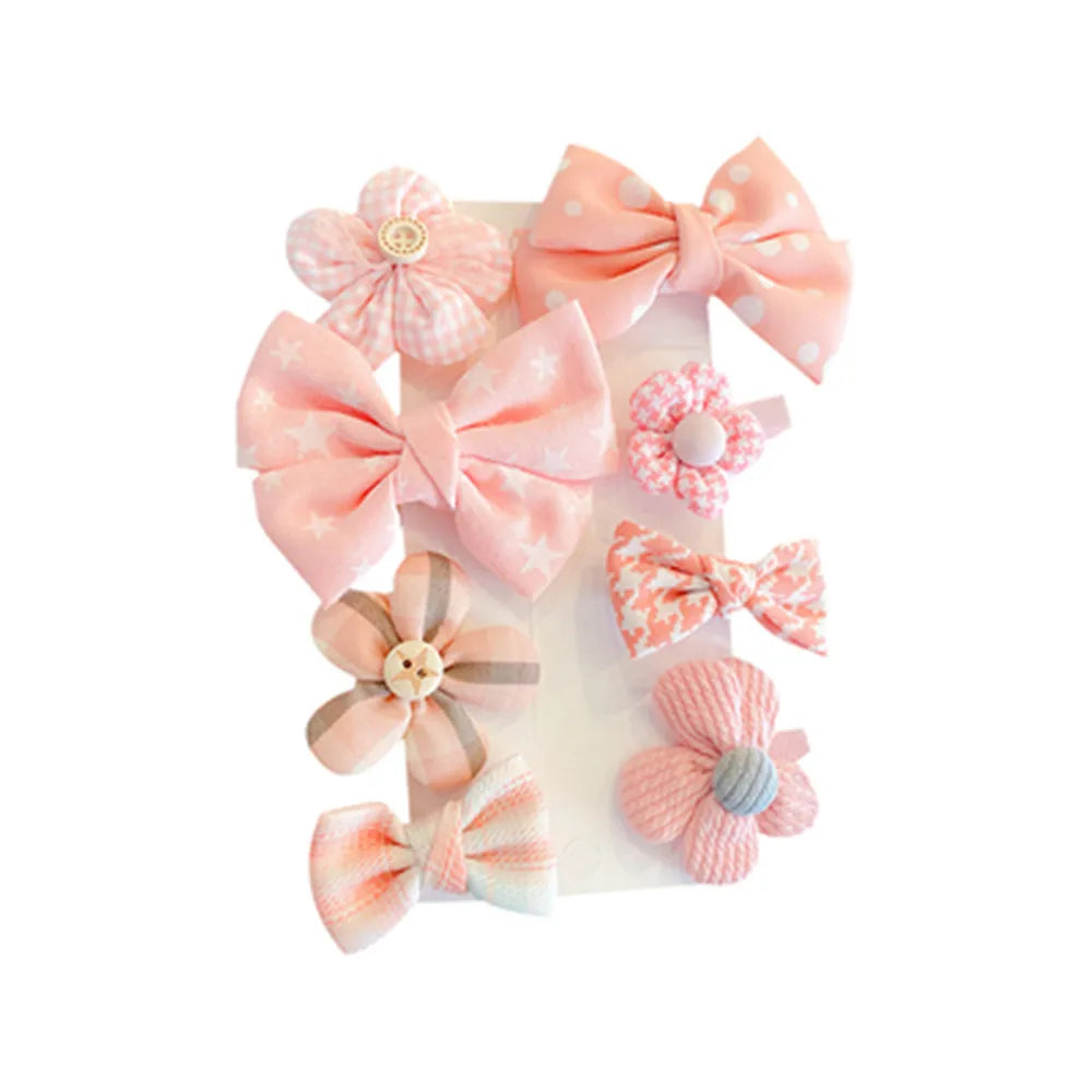[8-Piece Set] Children's Bow Summer Hairpin Girls Hair Accessories 2022 New Clip Sweet Cute Baby Princess Headwear