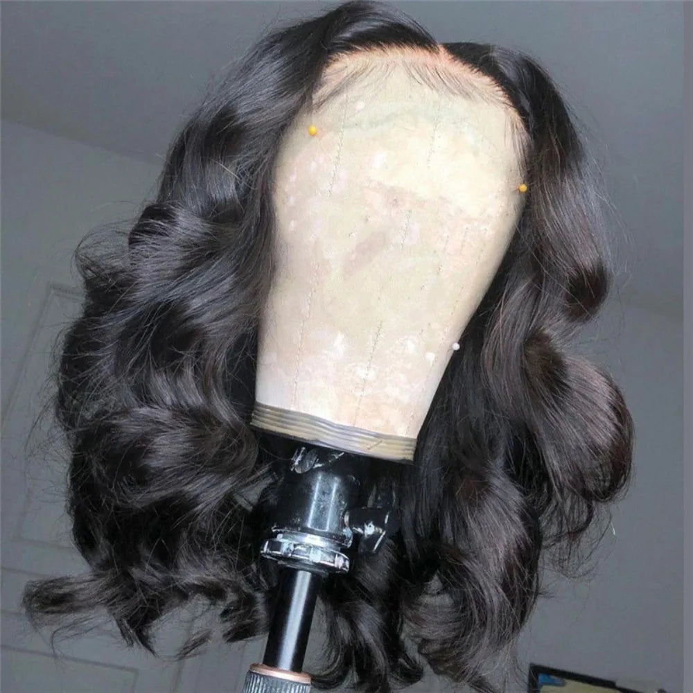African Synthetic wig women's black wavy curly medium long hair chemical fiber matte high-temperature silk headband cover 50CM