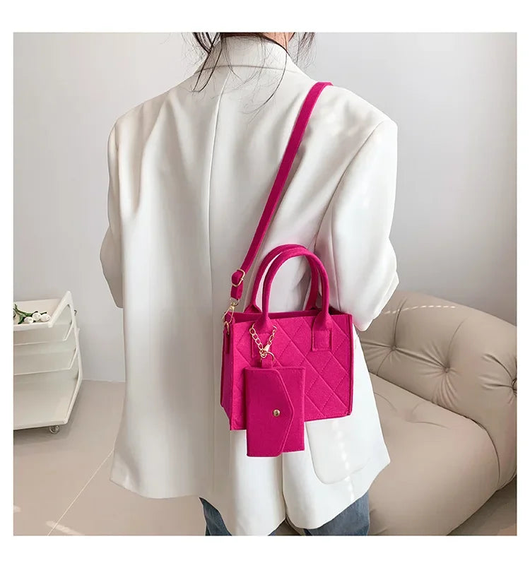 New Zipper Messenger Bag Solid Color Felt Women Shoulder Bag Luxury Designer Handbag Casual Crossbody Bags for Women
