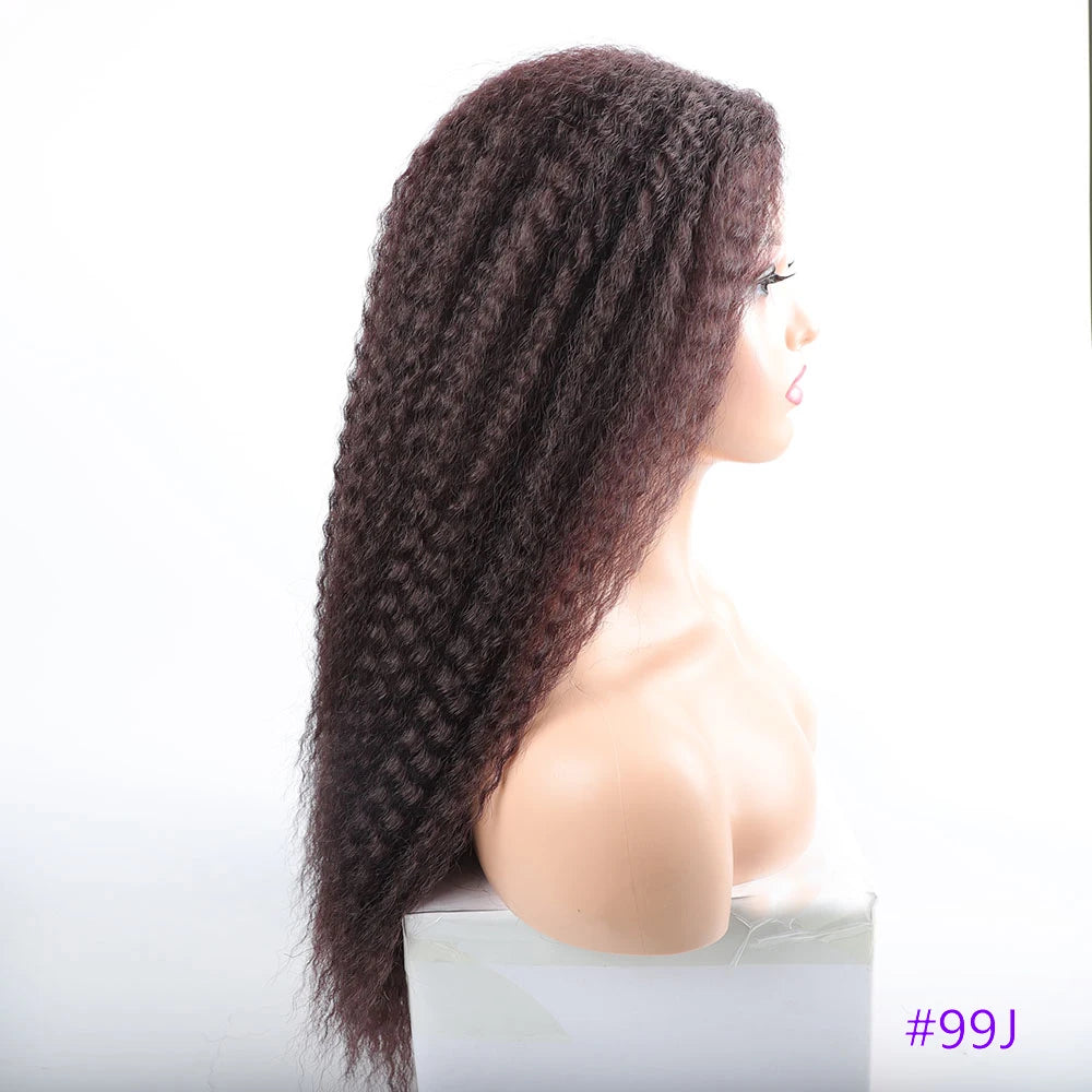 Long Puffy Kinky Curly Synthetic Wigs for Women Black Brown Color Synthetic Curly Hair Wigs Afro Kinky Curly Synthetic Hair Wigs