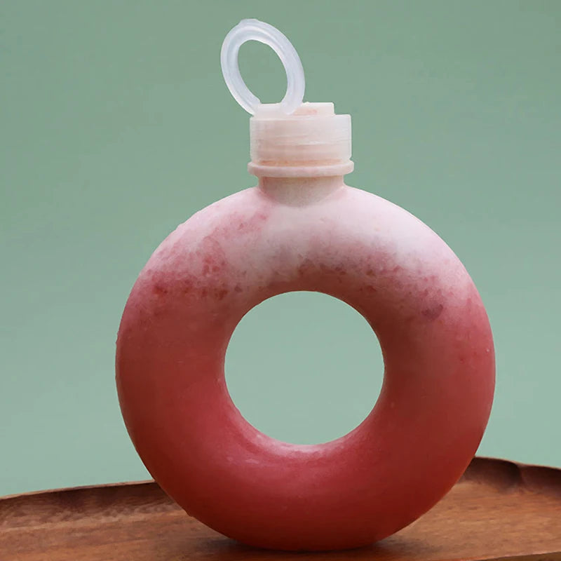 Creative Cute Round Plastic Water Bottle Straw Cup Outdoor Sports Portable Water Cup Girls Anti-fall Summer Drink Cup