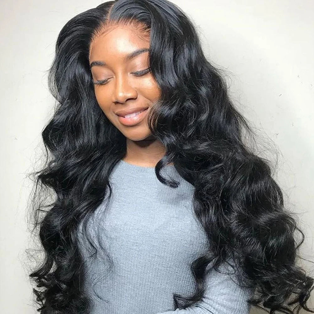 African Synthetic wig women's black wavy curly medium long hair chemical fiber matte high-temperature silk headband cover 50CM