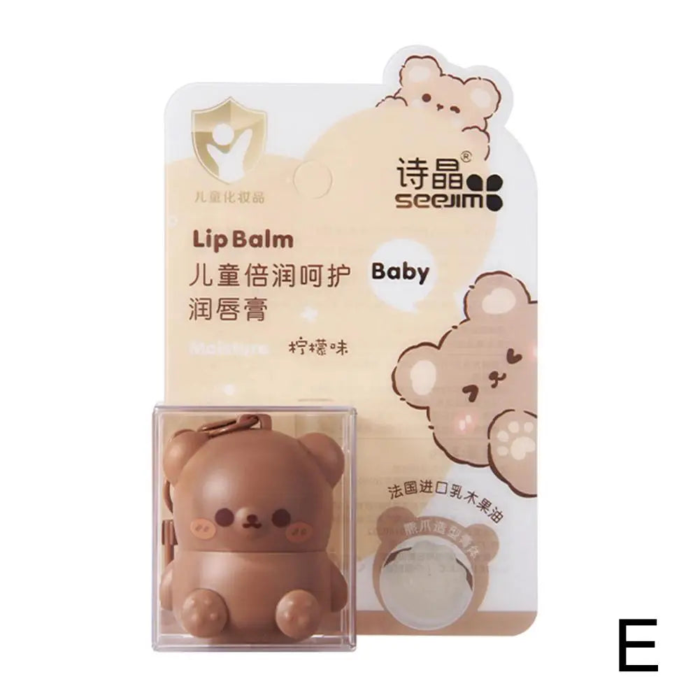 Children Fruity Lip Balm Moisturizing Anti-Dry  Anti Crack Lip Balm Baby Available Lip Care Cute Little Bear Lipstick Skin Care