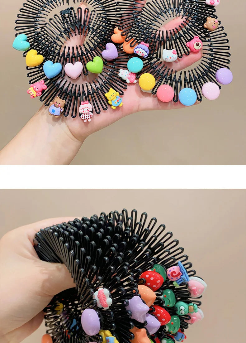 Fashion Children's Hairpins Little Girls Bangs Broken Hair Hairpins Girls Candy Color Sweet Cute Insert Comb Hair Accessories