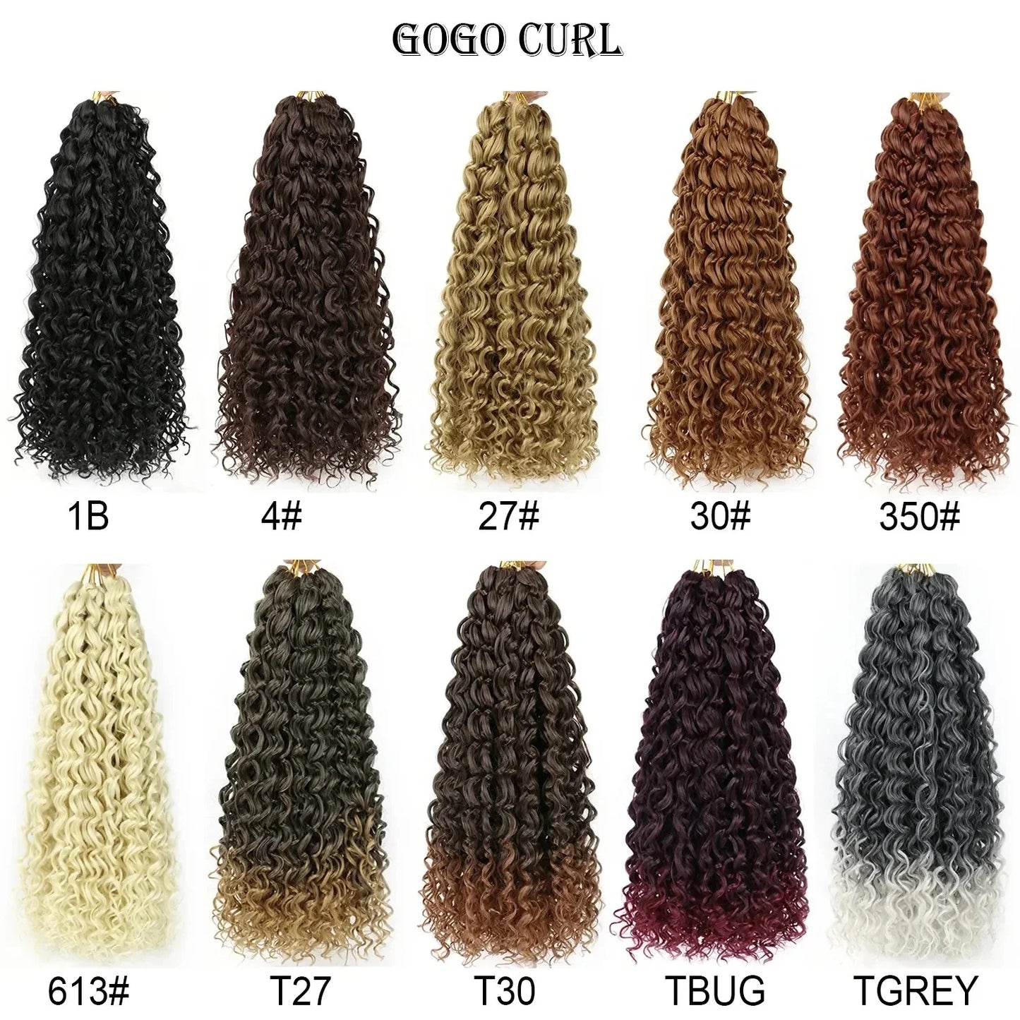 Gogo Curl 14/18 Inch Women's Synthetic Crochet Hair with Wavy Bohemian Braid Extension Wig Brown Brown Bug