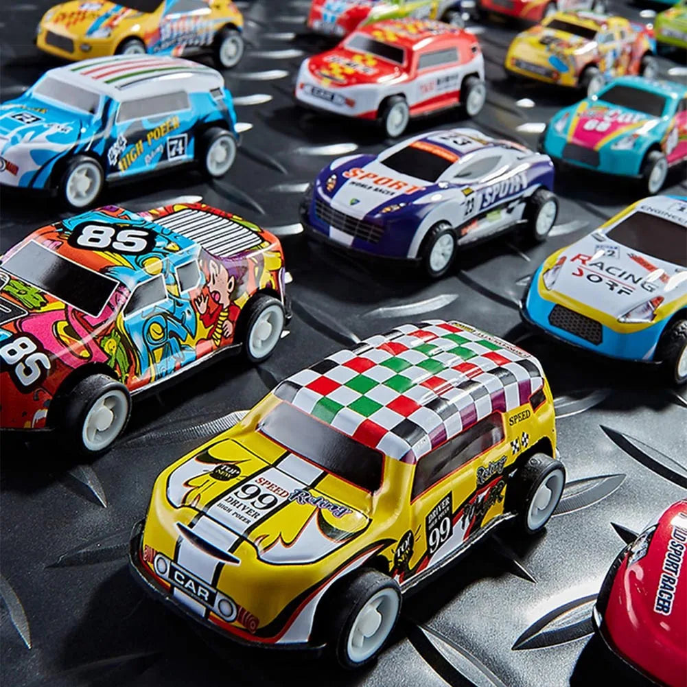 20-50Pcs/set Mini Car Set Inertia Pull Back Cars for Boys Plastic Vehicle Model Collection Toys Birthday Gift for Kids Toddler