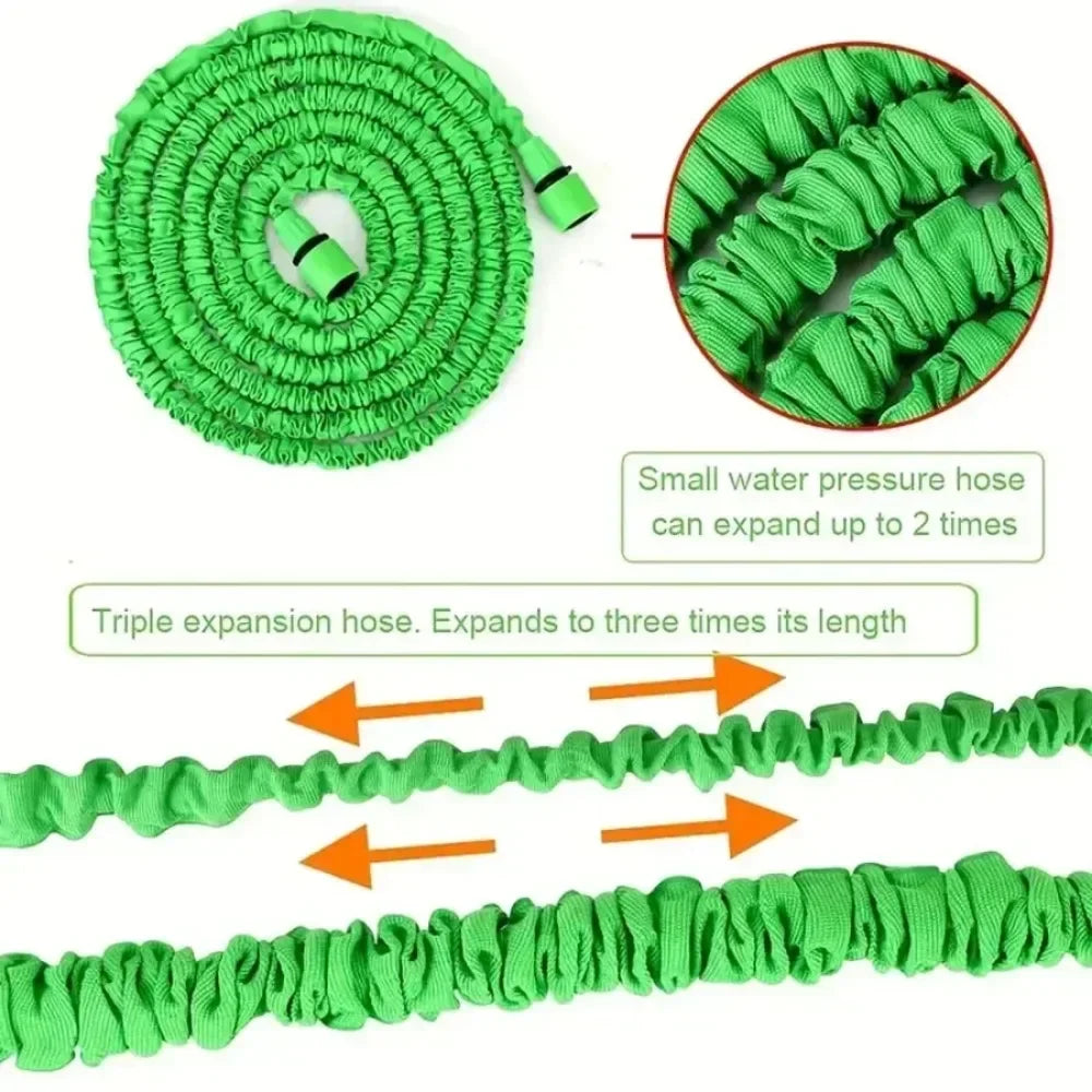 25FT-200FT Garden Hose Expandable Magic Water Pipes Home Garden Daily Watering Tools High-Pressure Car Wash Cleaning Water Gun