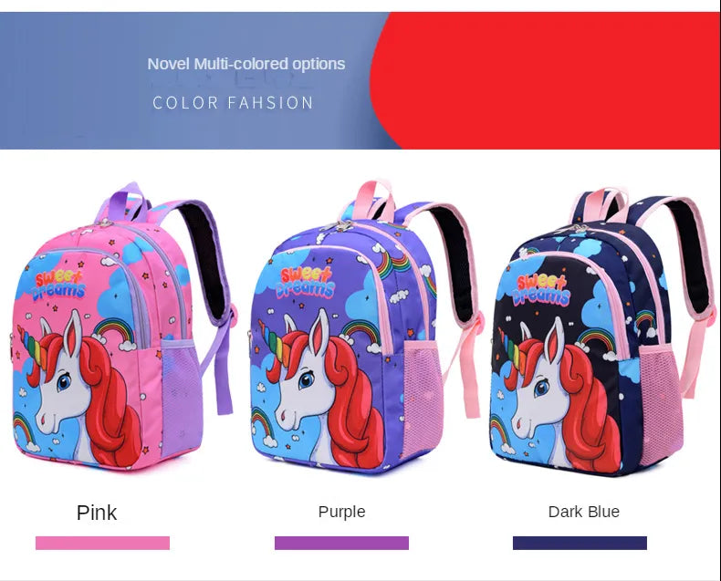 Boy Girl Cartoon Unicorn Schoolbags Lager Capacity School Backpack Kindergarten Primary School Backpacks Kawaii Kids Bag