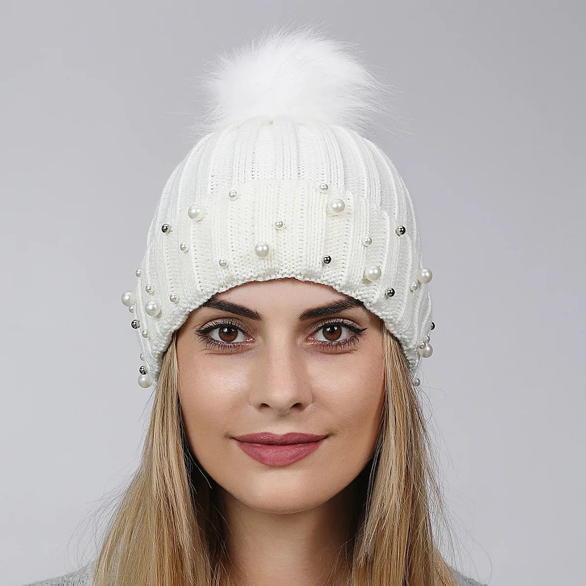 Women's Outdoor Cold Warm Knitted Cap Autumn and Winter Cap Outdoor Riding Warm Cap Ski Cap Double Layer Breathable Wool Cap