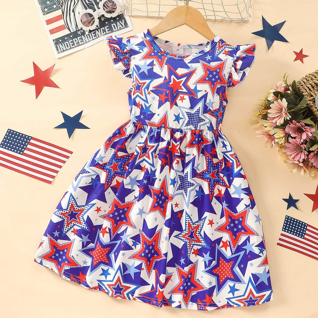 Graphic Dress Kids Girl Clothes Sleeveless 3 4 5 6 7 Y Summer Fashion Casual Super Cute Graphic Children Birthday Party Clothing