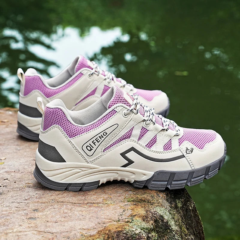 2023 Women Outdoor Casual Shoes Summer Breathable Mesh Hiking Sneakers Female Light Trekking Footwear Flat Fashion Climbing Work