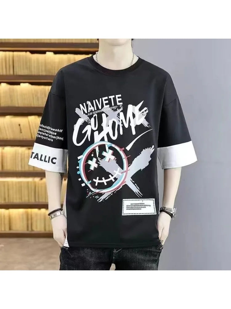 T shirt for Men 2024 New man Clothing Trendy Fitness streetwear Anime O-Neck Casual T-shirt Male Oversized Y2k tops Men T-shirts