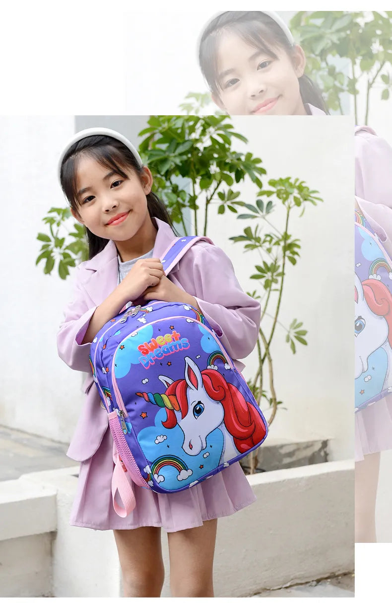 Boy Girl Cartoon Unicorn Schoolbags Lager Capacity School Backpack Kindergarten Primary School Backpacks Kawaii Kids Bag