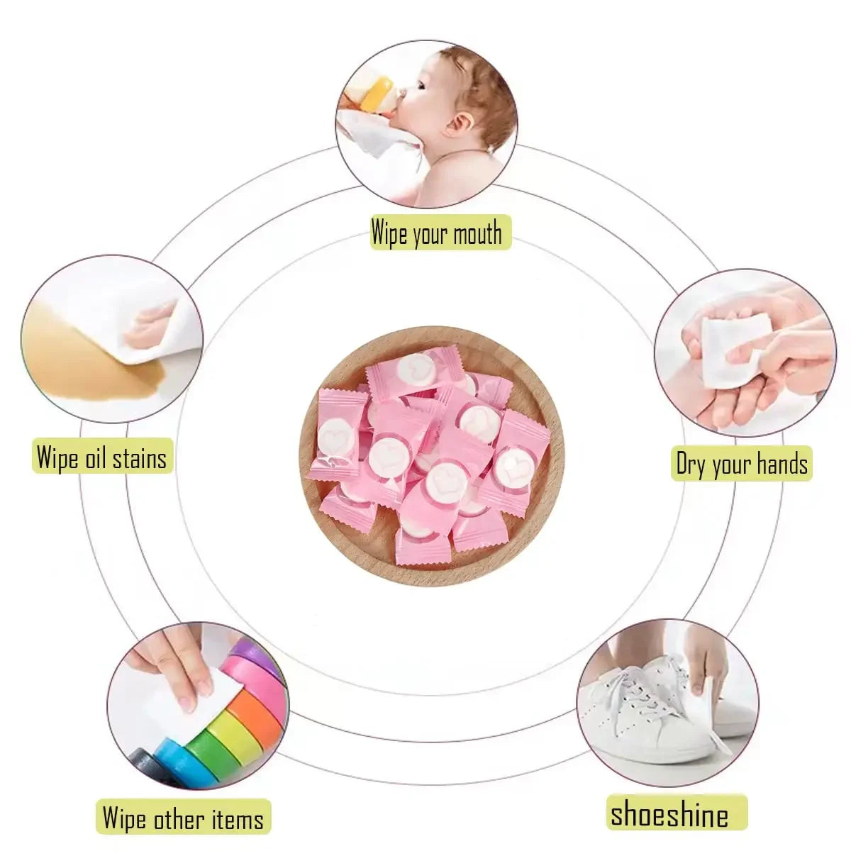 50PCS Mini Compressed Towel Disposable Capsules Towels Magic Face Care Tablet Outdoor Travel Cloth Wipes Paper Tissue