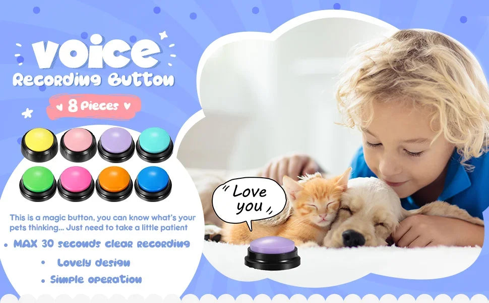 Funny Dog Recordable Pet Toys Travel Talking Pet Starters Dog Speaking Buttons Portable Cute Pet Supplies Communication Dog