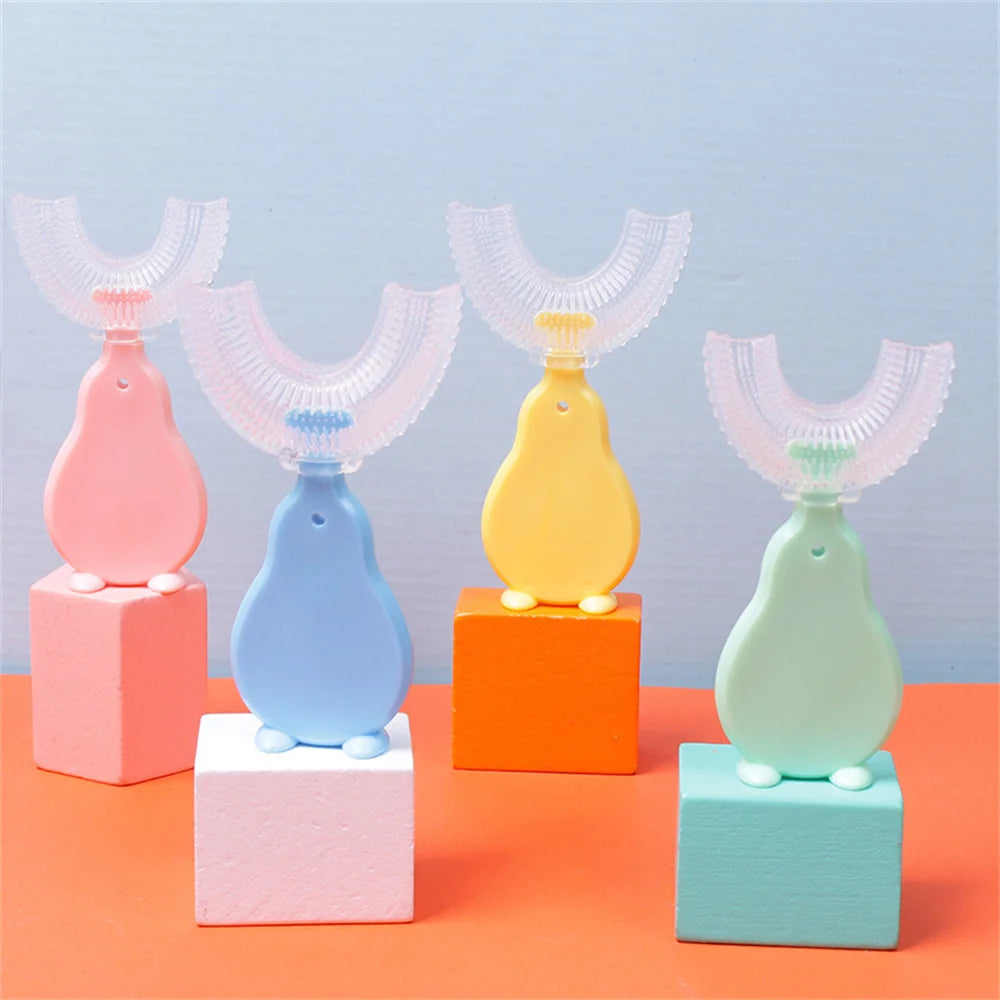 Baby Toothbrush 360 Degree Children U-shaped Toothbrush Teethers Brush Silicone Kids Teeth Oral Care Cleaning Baby Care Tools
