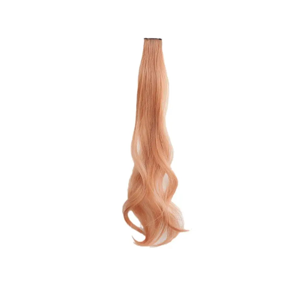 Curled Hair Ear Dye Hair Patches Seamless One Piece Color Highlight Dyed Wig Patch Women's Long Hair Invisible Wig