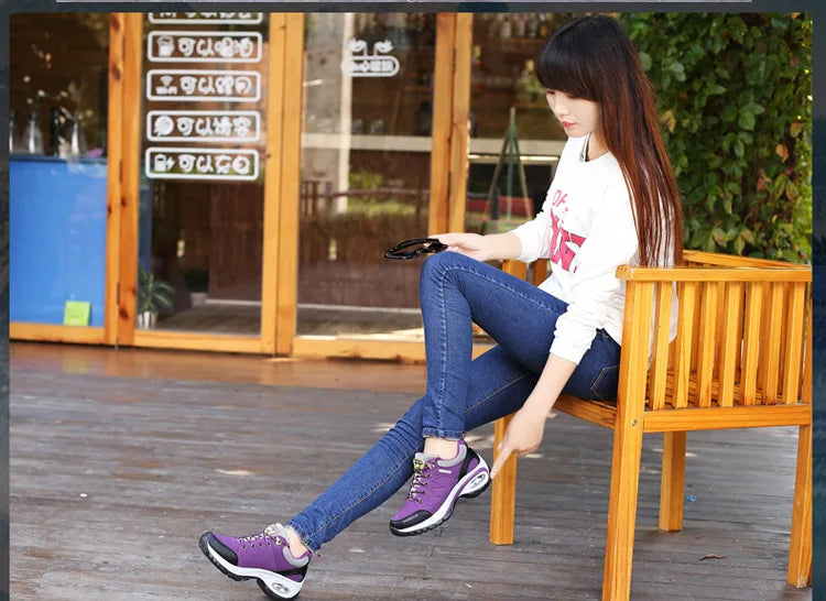 Brand Luxury Womens Sneakers Casual Breathable Tennis Shoes for Women Fashion Lace Up Platform Trainers Women's Hiking Shoes