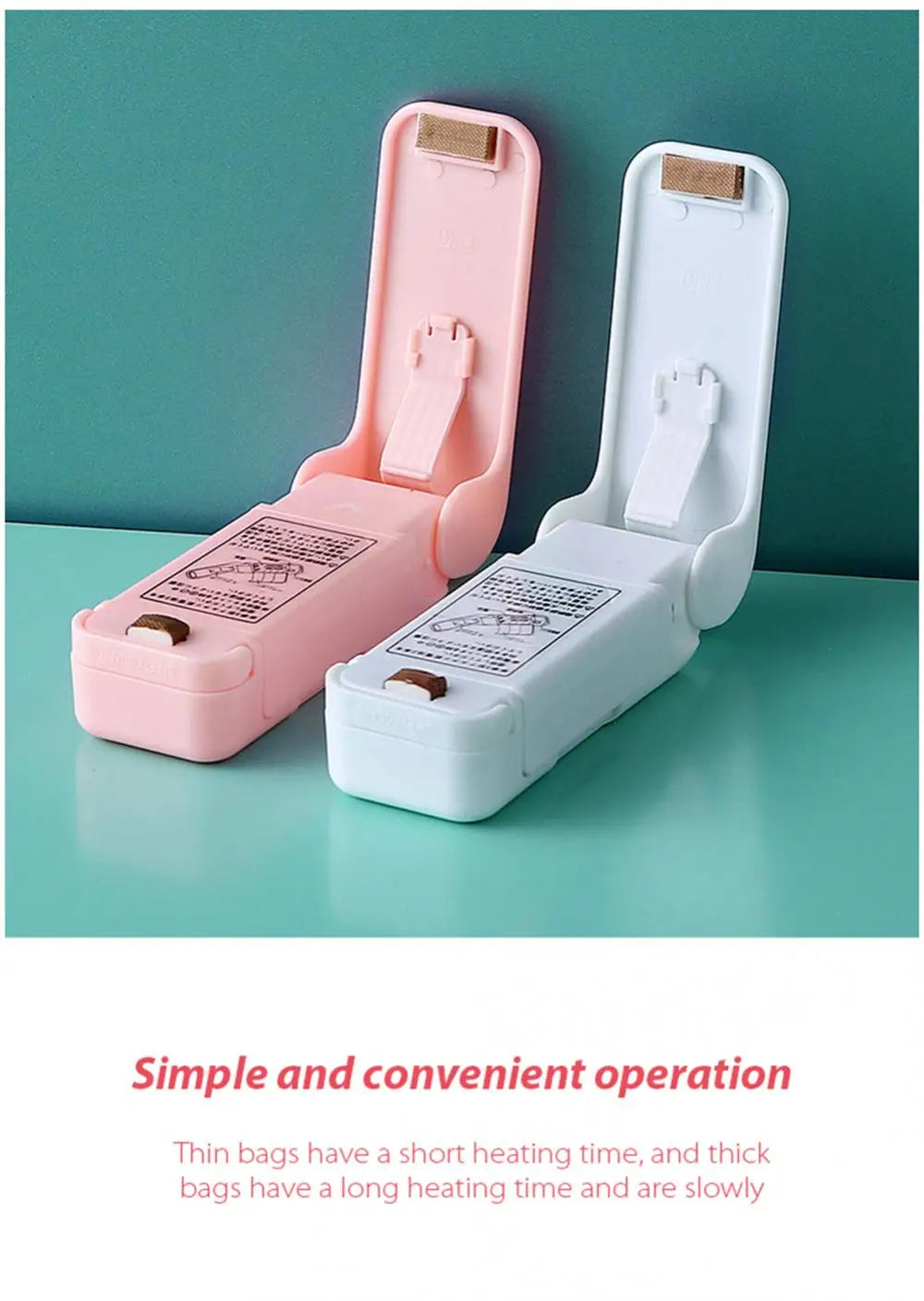 Plastic Heat Bag Sealer Food Packaging Sealing Machine Portable Snack Bag Sealing Clip Kitchen Storage Accessories Home Gadgets