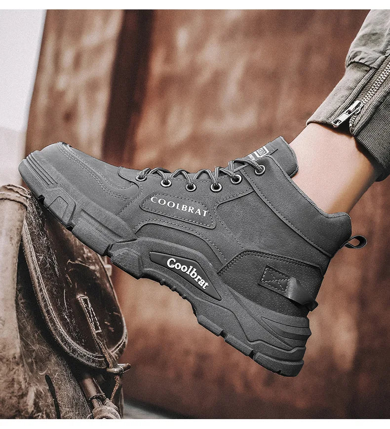 2024 Mens Boots Casual Shoes Winter Leather Designer Luxury Ankle boots Platform Work Safety shoes Sneakers botas para hombre