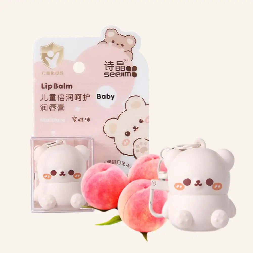 Children Fruity Lip Balm Moisturizing Anti-Dry  Anti Crack Lip Balm Baby Available Lip Care Cute Little Bear Lipstick Skin Care