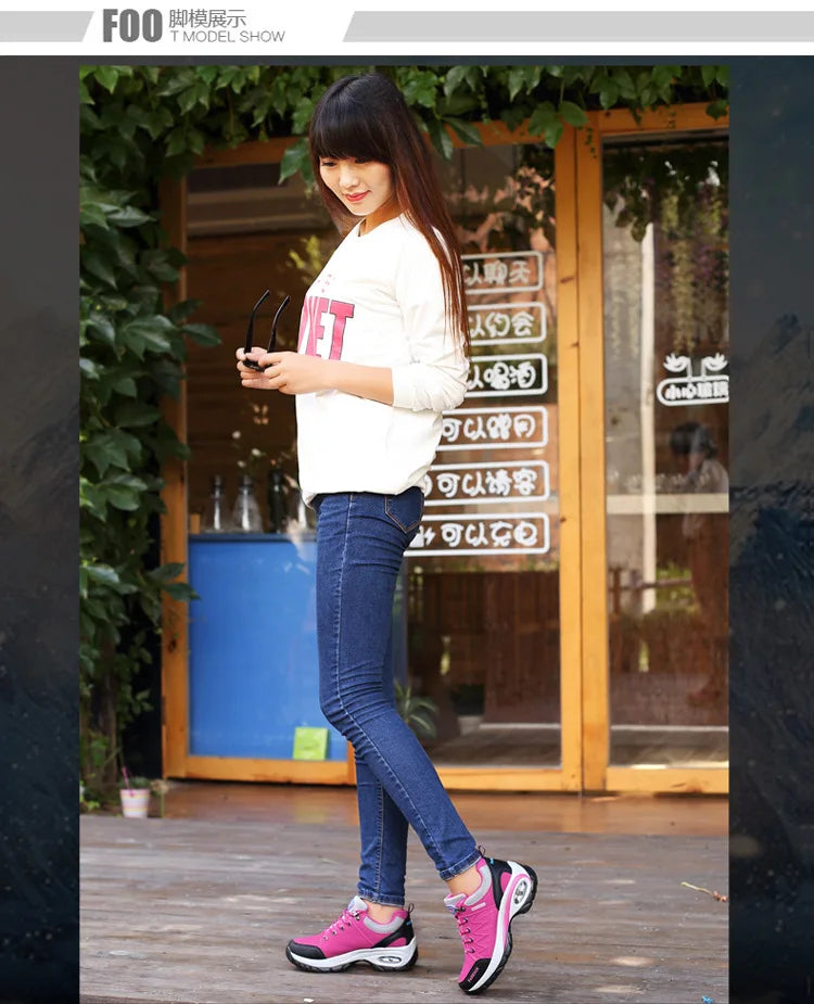 Brand Luxury Womens Sneakers Casual Breathable Tennis Shoes for Women Fashion Lace Up Platform Trainers Women's Hiking Shoes