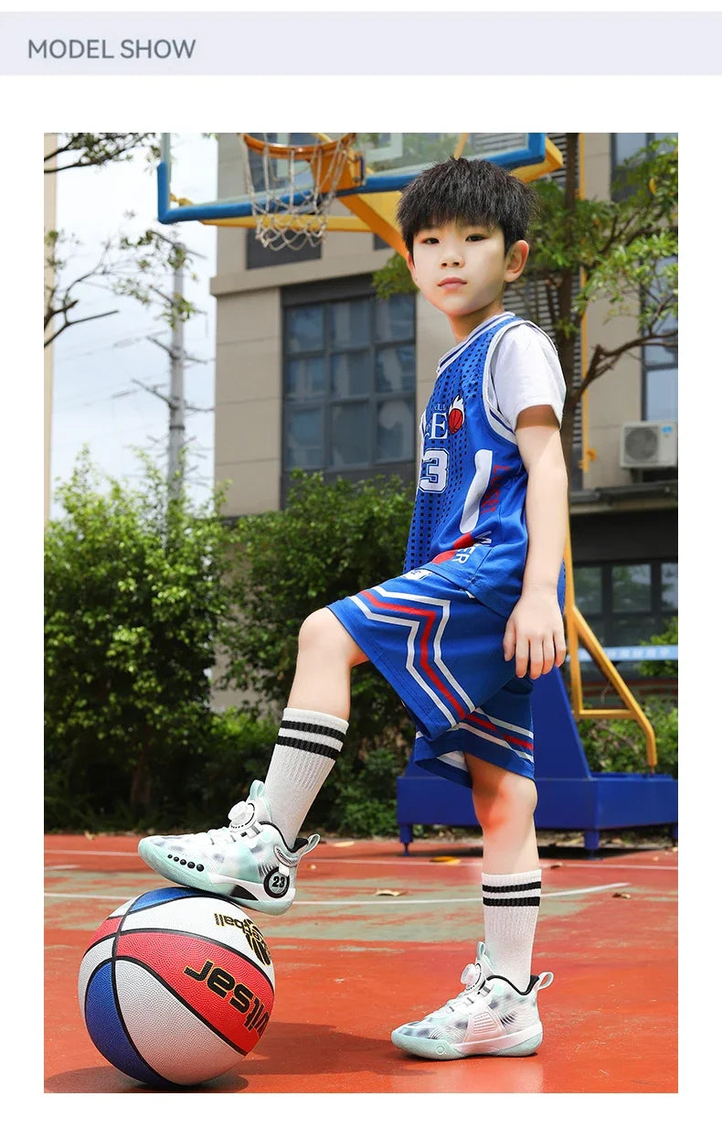 Fashion Children's Basketball Shoes For Boys Girls Non-slip Kids Sport Shoes Lightweight Outdoor Sneakers Trainers Footwear