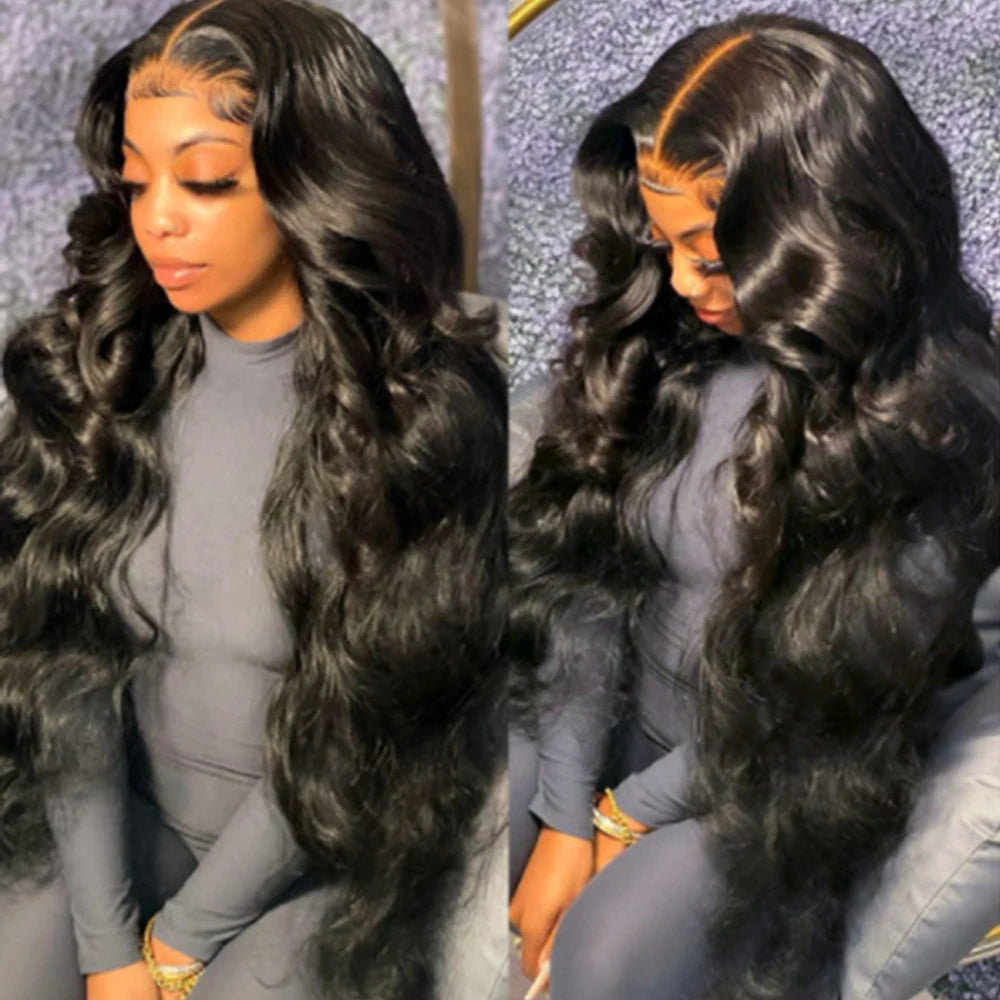 African Synthetic wig women's black wavy curly medium long hair chemical fiber matte high-temperature silk headband cover 50CM