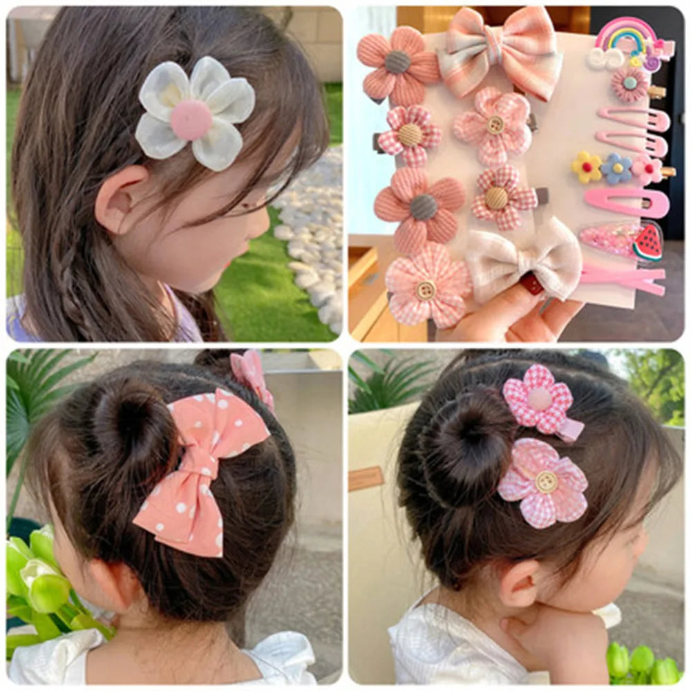 [8-Piece Set] Children's Bow Summer Hairpin Girls Hair Accessories 2022 New Clip Sweet Cute Baby Princess Headwear