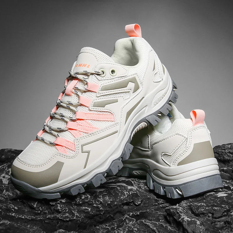 2023 Women Outdoor Casual Shoes Summer Breathable Mesh Hiking Sneakers Female Light Trekking Footwear Flat Fashion Climbing Work