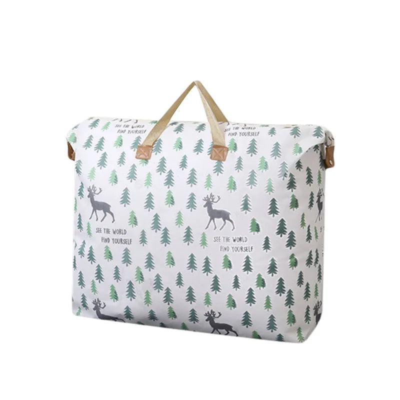 Storage Bag Cute Cartoon Pattern Luggage Bag Moisture Dust Proof Quilt Clothes Storage Bag Large Capacity Sorting Bags Household