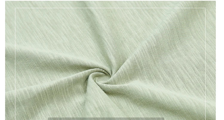 2024 Long Sleeve Spring Women Slub Cotton T Shirts Female Button Green V-Neck Solid Color T-shirt Coffee Korean Soft Loose Tops