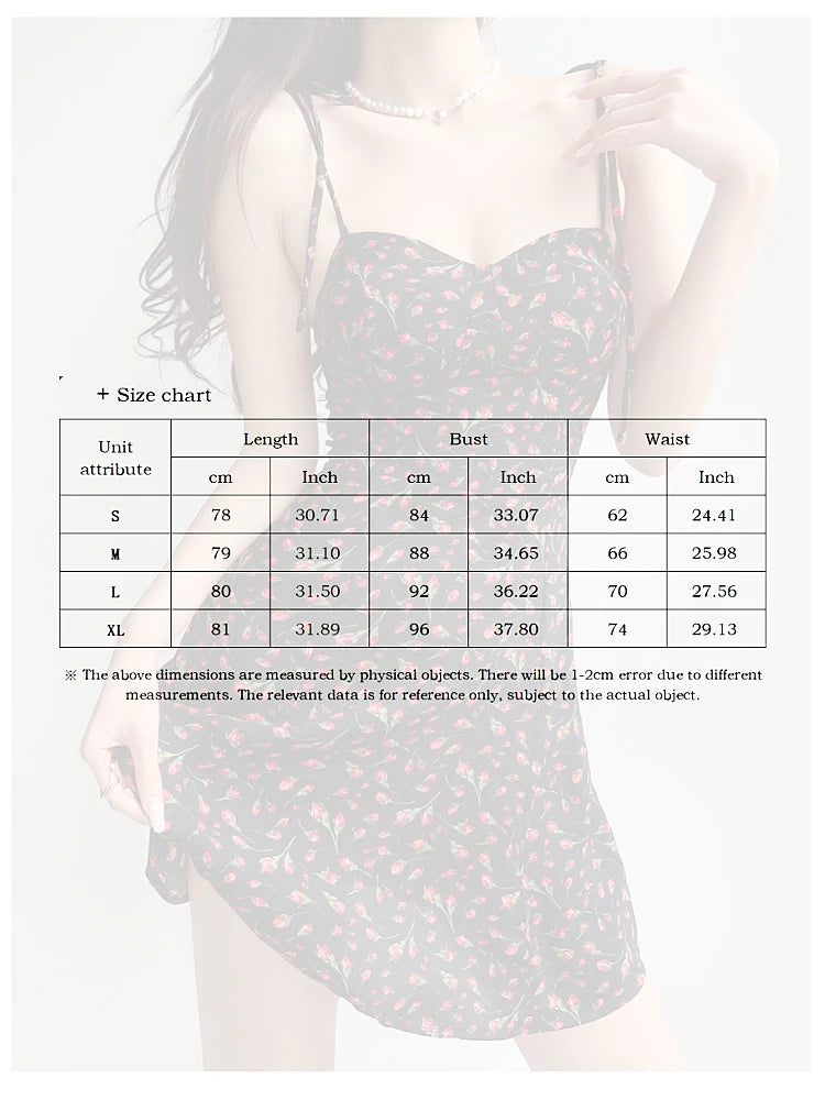 Bandage Summer Black Floral Short Dress 2024 Woman Sexy Clothes Suspenders Beach Vacation Sleeveless Backless Dresses for Women