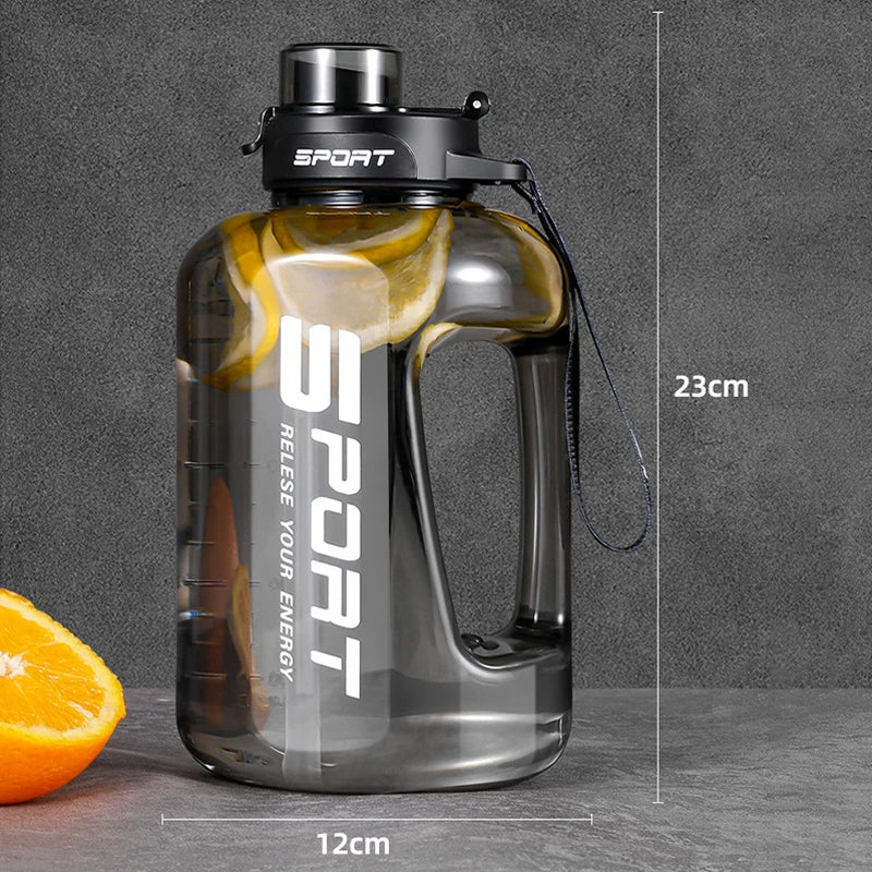 1.2L/1.7L/2.5L Large-Capacity Netflix Straw Pot Belly Cup Sports Water Bottle Ton Ton Bucket Students Portable Plastic Space Cup