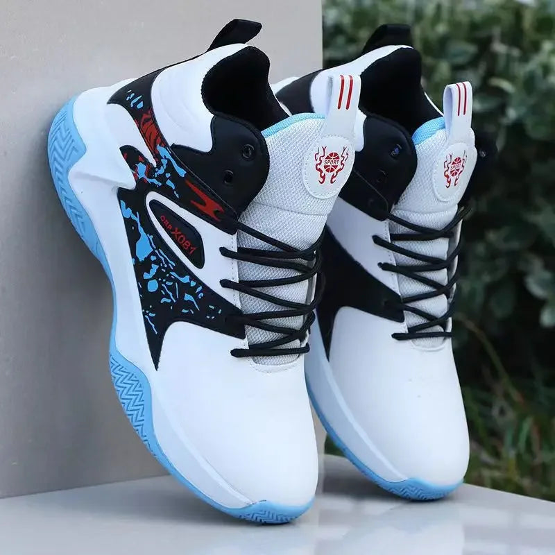 Fashionable High-top Waterproof Leather Basketball Shoes For Men Winter New Arrival Slip-on Motorcycle Boots