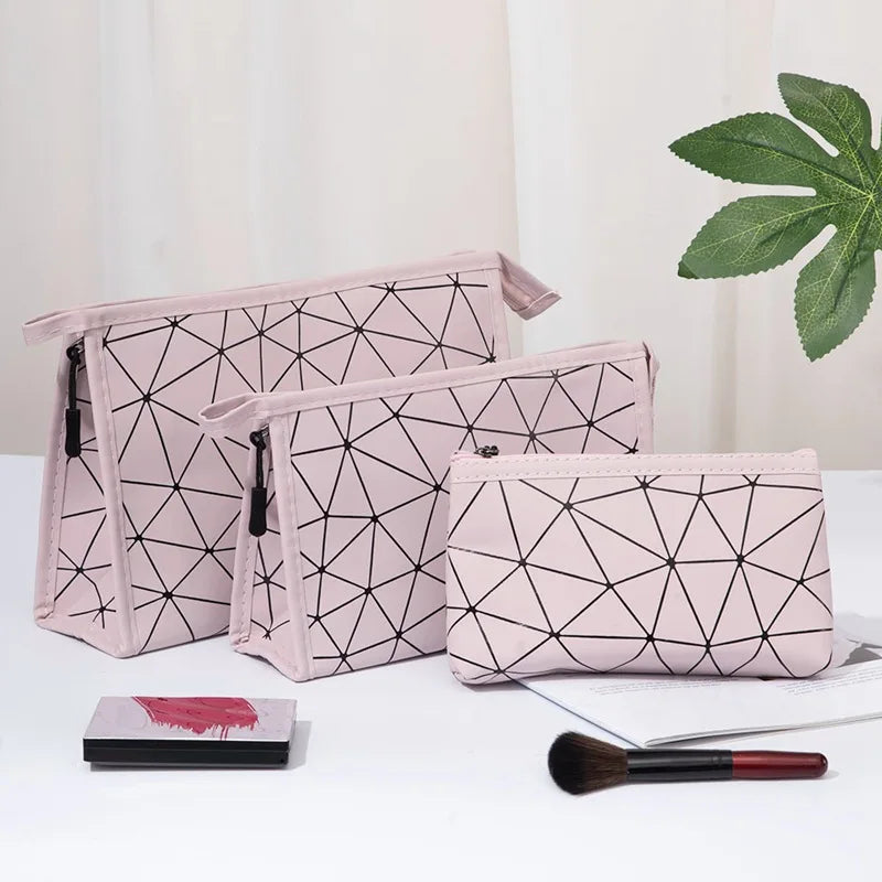 Korean Portable PU Cosmeticos Storage Organizer Large Cosmetic Bag Travel Toiletry Makeup Bags Ladies Waterproof Women's Handbag