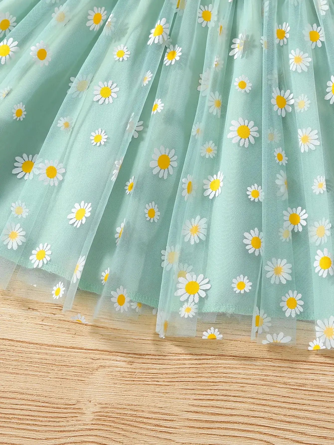 Summer Girls Dress Suspender Bow Princess Dress Gauze Skirt Flowers 4-7y
