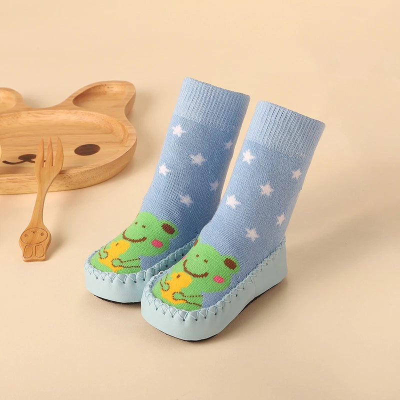 2024 New Born Baby Socks with Rubber Soles Infant Baby Girls Boys Shoes Spring Autumn Baby Floor Socks Anti Slip Soft Sole Sock