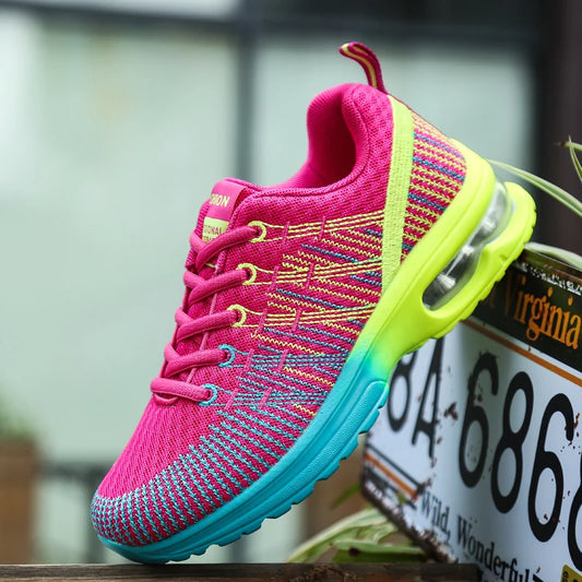 2023 New Running Shoes Breathable Outdoor Sneakers Women's Lightweight Air Cushion Sneakers Comfortable Sports Training Shoes
