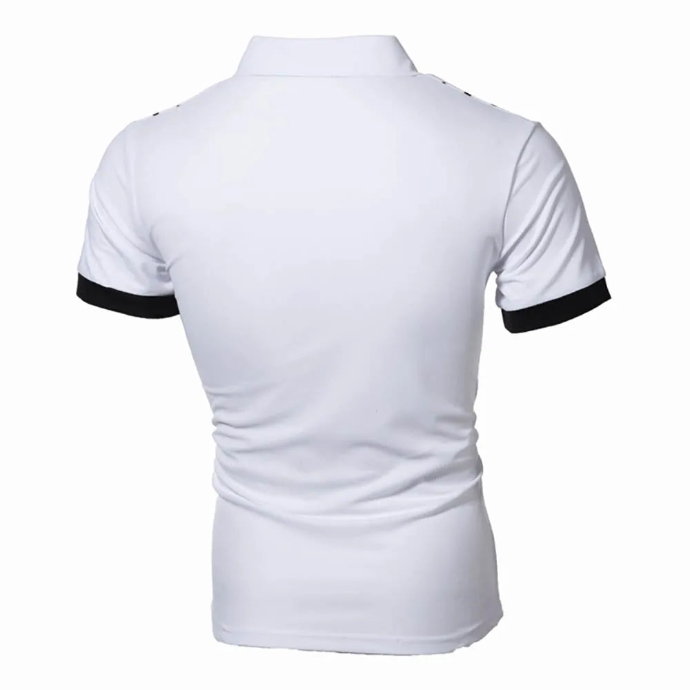 Summer Men's Solid Color Polo Shirt Men's Slim Fit T-shirt Golf Polo Fashion Breathable Short Sleeve Top